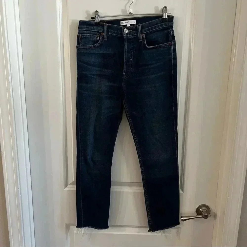 620 Re/Done High Rise Ankle Crop Jeans Size 26 - Picture 2 of 5
